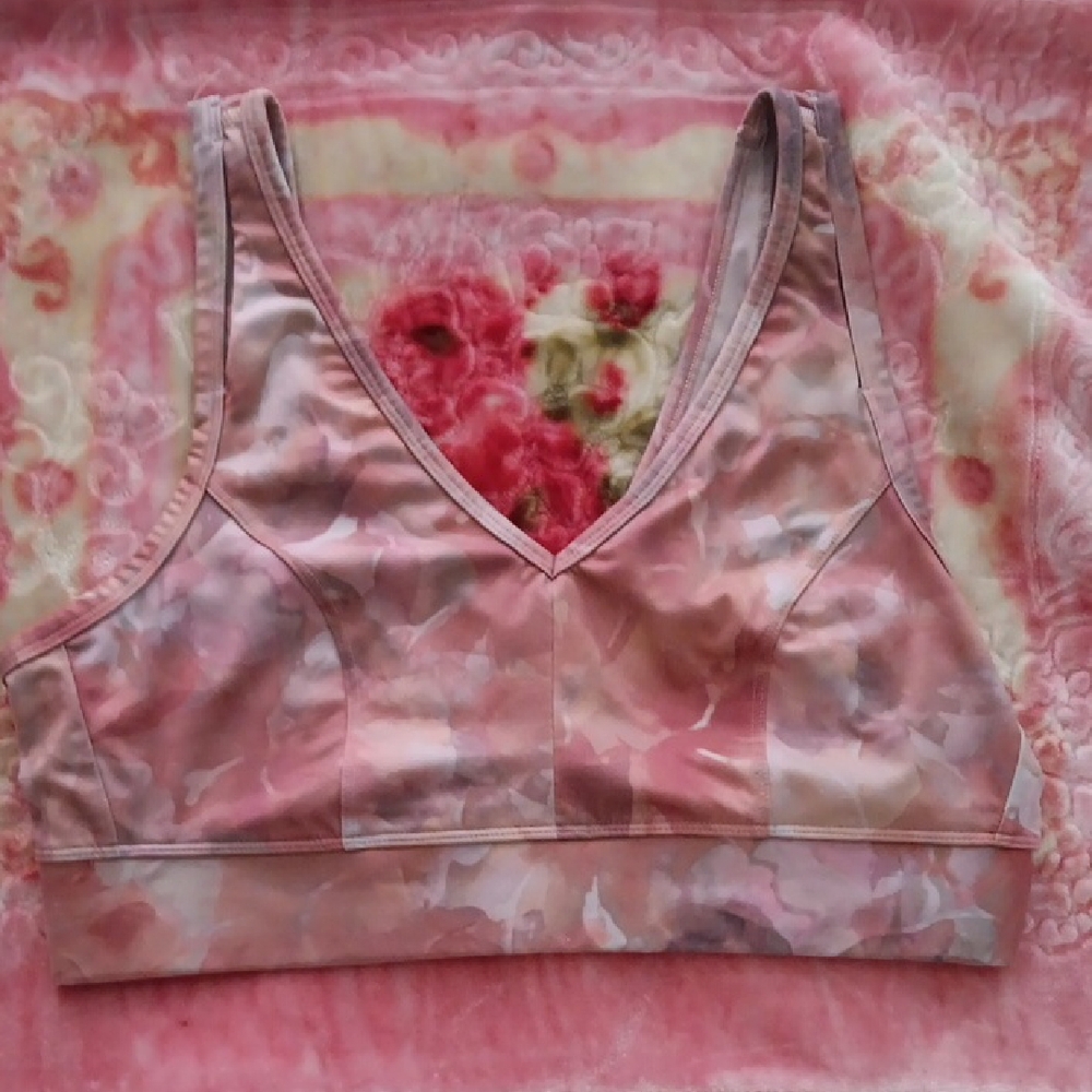 All in Motion Pink Sports Bra with Floral Print
